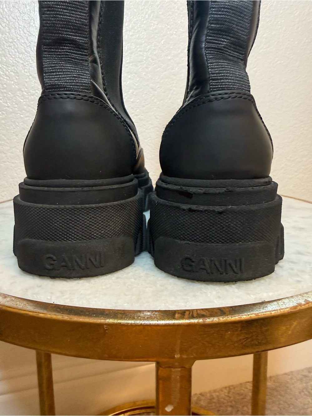Ganni Logo Leather Chelsea Boots - Picture 10 of 12